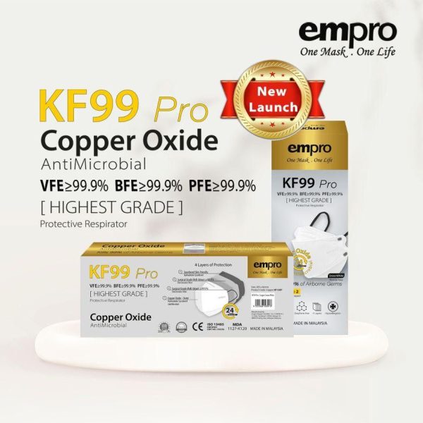 EMPRO RESPIRATOR KF99 PRO COPPER OXIDE ANTIMICROBIAL FACE MASK VFE/BFE 99% 10's+2's - Image 6