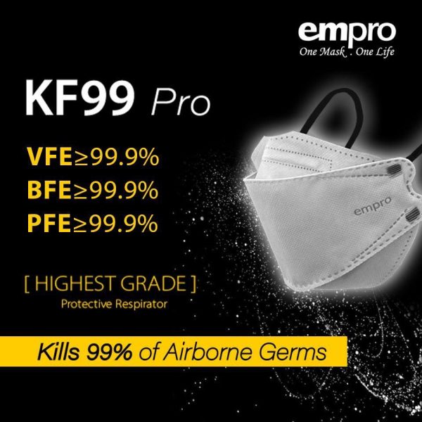 EMPRO RESPIRATOR KF99 PRO COPPER OXIDE ANTIMICROBIAL FACE MASK VFE/BFE 99% 10's+2's - Image 8