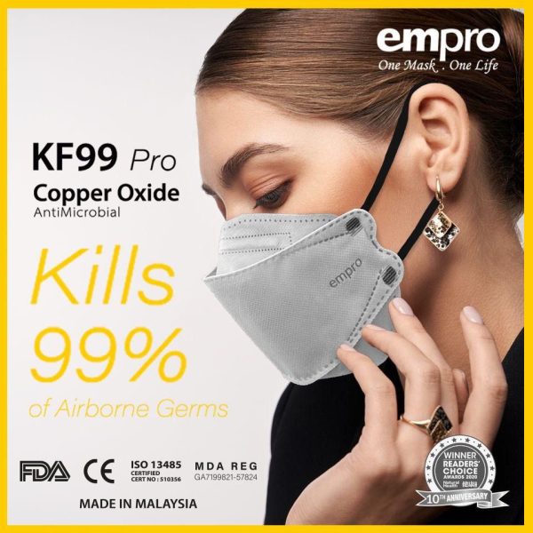 EMPRO RESPIRATOR KF99 PRO COPPER OXIDE ANTIMICROBIAL FACE MASK VFE/BFE 99% 10's+2's - Image 9